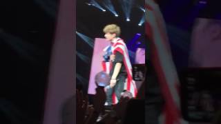 170323 BTS Wings Tour Newark ending thanks Jungkook Focus (covered with American flag)