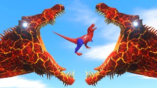 Lava T Rex vs Spinosaurus Dinosaur Battle - King Of Monsters