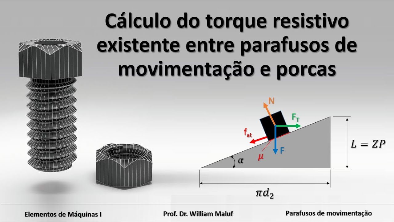 Cálculo Do Torque Resistivo Existente Entre Parafusos De Movimentação E ...