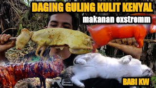 MUKBANG DAGING BABI GULING  KW KULIT KENYAL