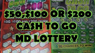 $50,$100 OR $200 \u0026 CASH TO GO SCRATCH OFF TICKETS MD LOTTERY #subscribe #lottery