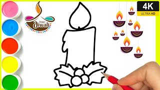 Diwali Candle Drawing || happy Diwali drawing || how to draw candle step by step || candle drawing.