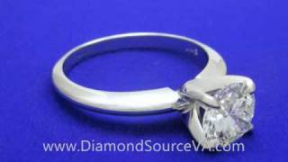 Round Brilliant Cut Diamond Ring 1.27-carat set in a 14-karat white-gold solitaire-style mounting