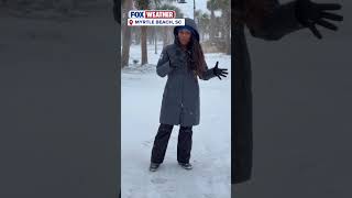 Behind The Scenes Look At Snow Covered Beaches, Palm Trees In #myrtlebeach South Carolina #snow