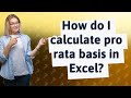 How do I calculate pro rata basis in Excel?