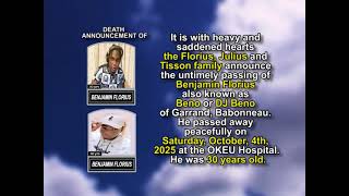 Benjamin Florius ~ Short Obituary