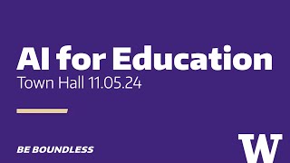 AI for Education - Town Hall 11.05.24