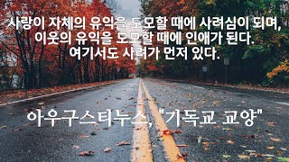 아우구스티누스, 기독교 교양 5, 기독교 고전 강독/아무도 자기에게 없는 것을 타인에게 줄 수 없기 때문이다. 그런데 정욕의 지배력이 약화하는 데 비례해서 사랑의 지배력이 강화된다