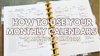 How I Use My Monthly Calendar in 6 Planners #monthlycalendar