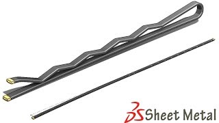 SolidWorks Sh.Tutorial #284 : Sheet metal hair pin (flatten )