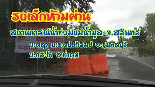 18ต.ค.64 รถเล็กห้ามผ่าน สถานการณ์น้ำท่วมแม่น้ำมูล ฝายยางบ้านตลุง บ.ยางบ่อภิรมย์ บ.กระโพ จ.สุรินทร์