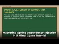 Master Spring Dependency Injection in Java (5 Mins)! 🚀 Ace Your Coding Interview