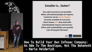 BSides Lisbon 2018: Keynote - How To Build Your Own Infosec Company - Mario Heiderich