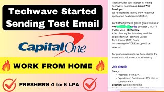 Techwave Solutions Started Sending Test Email | Work From Home Job | 4 to 6 LPA Salary