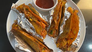 Crispy Indian style veg. Mexican Tacos on pan /tava મેક્સીકન ટાકોસ બનાવો તવા પર ઇન્ડીયન સ્ટાઇલમા SR.