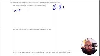 Exercícios Semana 6 (CM303): Distância Ponto-Reta, Elipses, Hiperbóles e Parábolas