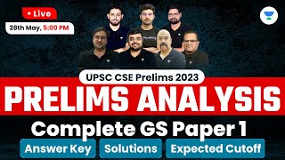 UPSC CSE 2023 | Prelims Analysis - GS Paper 1 | Answer Key, Solutions, and Expected Cutoff