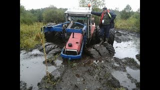 Wyrowisko: wyciąganie zakopanego ciągnika - ratownika, bez czołgu się obyło :D