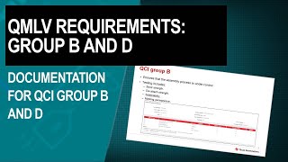 Understanding QMLV Documentation and Requirements: Group B and D