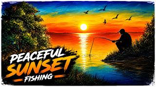 Peaceful Sunset Fishing | Relaxing acrylic painting | Acrylic Painting Tutorial | Canvas Art