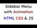 How to Create a Sidebar Menu with Animation using HTML CSS & JavaScript
