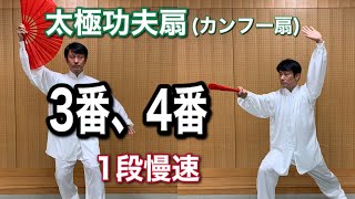 太極功夫扇（カンフー扇）　３番、４番、１段正面左から　竹内太極拳