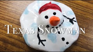 Texas Snowman clay ornament