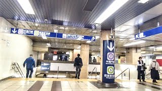 《ダブル乗り換え》九段下駅・神保町駅、メトロ東西線⇒都営新宿線⇒三田線  Kudanshita  Jimbocho