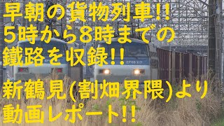 2021/04/09 [JR貨物][貨物列車] 早朝の貨物列車!! 5時から8時までの鐵路を収録!! 新鶴見(割畑界隈)より動画レポート!!