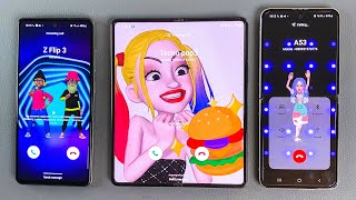 Samsung Z fold 3 & Z flip 3 & A52s incoming calls same time AR emoji call
