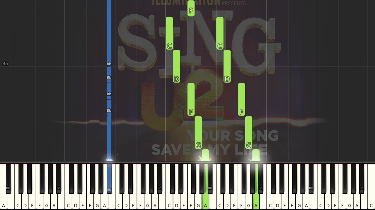 U2 Your Song Saved My Life From Sing 2 [Easy Piano Songs] - YouTube