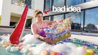 Filling our ENTIRE Pool with 500 Bath Bombs! @AnazalaFamily