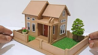 DIY - HOW TO MAKE A MINIATURE HOUSE FROM CARDBOARD #247 MINIMALIST HOUSE