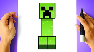 How to DRAW a CREEPER MINECRAFT easy