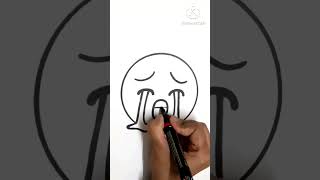 How to Draw Loudly Crying Face Emoji😭#shorts #youtubeshorts #trending #viral #emoji #drawing