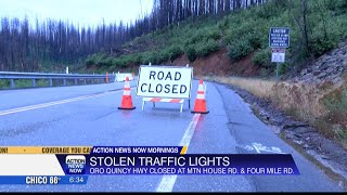 Traffic light thefts lead to highway closure in Butte County