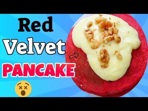 Red Velvet Pancakes with Cream Cheese Syrup Red Velvet Pancakes with Cream Cheese Syrup