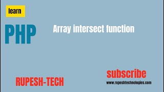 PHP Array Intersect function Tutorial In Hindi