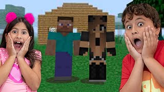 MARIA CLARA E JP CONSTROEM A  PRIMEIRA CASA NO MINECRAFT - MINECRAFT SURVIVAL #1