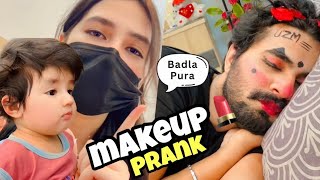 Makeup Prank On Husband | Minu Dar Gayi