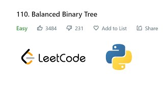 Balanced Binary Tree | Leetcode | Python | Love Babbar DSA Cracker Sheet