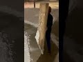 man makes quick work of driveway snow