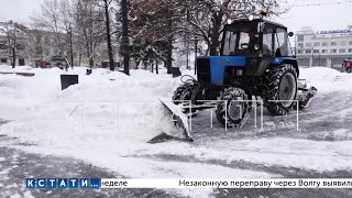 Настоящий зимний снегопад прошёл в первые весенние выходные в Нижнем Новгороде