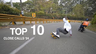 My Top 10 Close Calls from 2024 - Downhill Skateboard