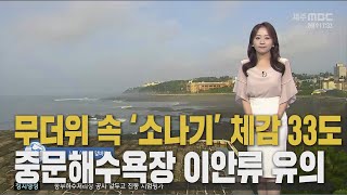 폭염 속 '소나기'체감33도·중문해수욕장 이안류 유의