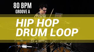 Hip hop drum loop 80 BPM // The Hybrid Drummer