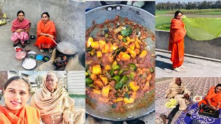 ਚੁੱਲੇ ਤੇ ਬਣਾਇਆਂ desi style ਵਿੱਚ chilli paneer॥ ਵਿਆਹ ਲਈ ਲੈਸ ਲਾ ਕੇ ਚੁੰਨੀ ਕੀਤੀ desigen