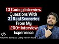 10 Coding Questions Asked In Interviews (31 Real-Time Scenarios) From My 200+ Interview Experience