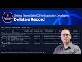 Delete a Record - Getting Started With SQL for Application Developers