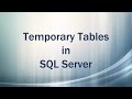 Temporary Tables in SQL Server (Hash Tables)
